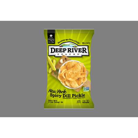 Deep River Snacks Kettle Potato Chip New York Spicy Dill Pickle 2 oz., PK24 23443